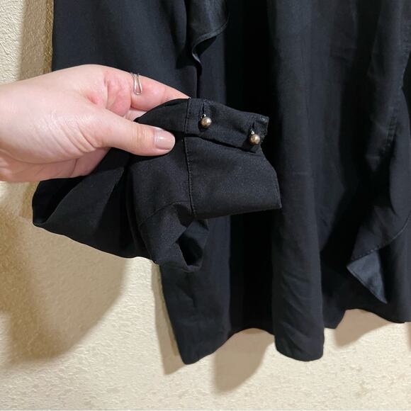Parker black Cianni Cascading Ruffle long sleeve blouse - Picture 5 of 9